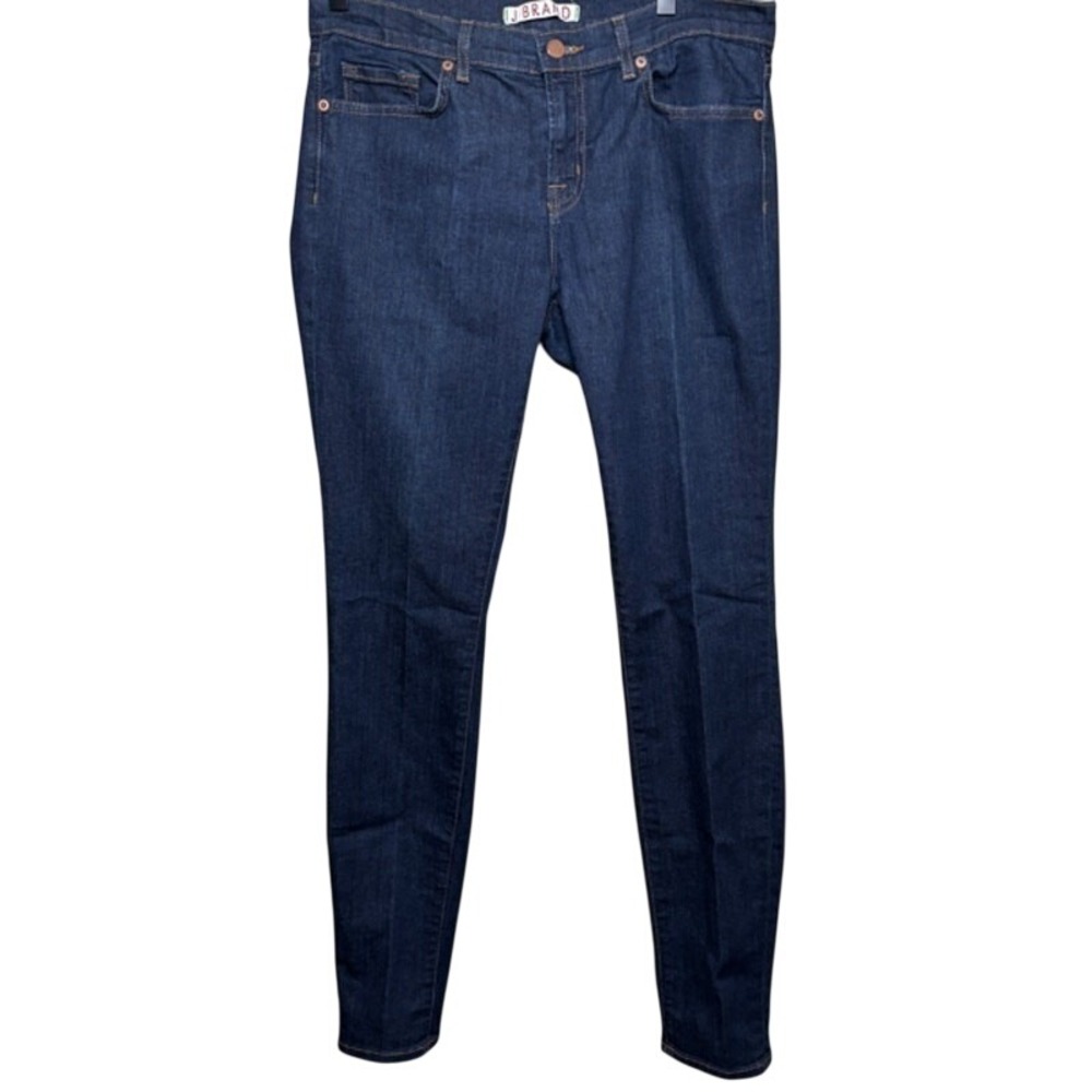 J Brand Blue Indigo Dark Wash‎ High Rise Stretch Denim Skinny Jeans Womens 30